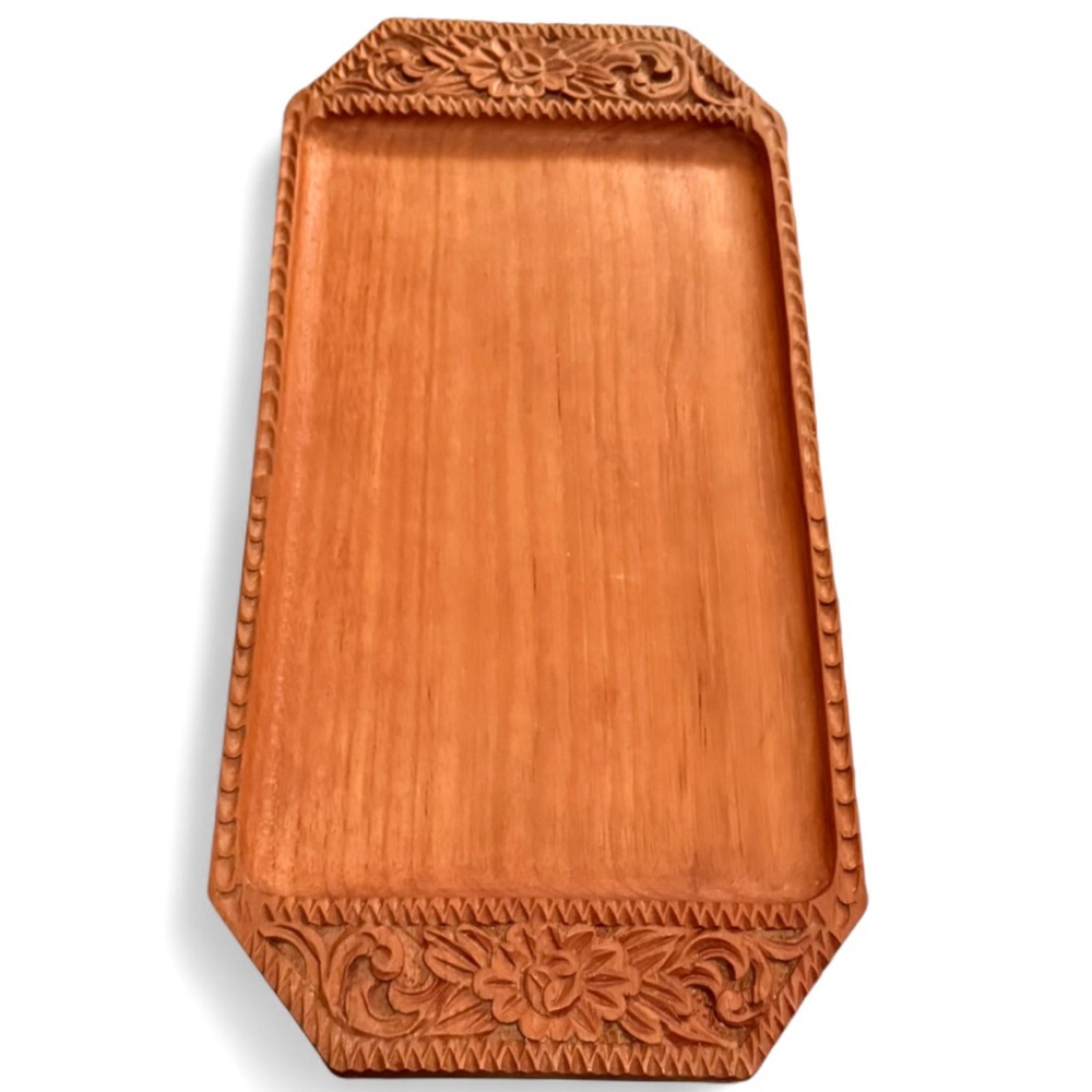 Antique Carved Wooden Tray ♥️